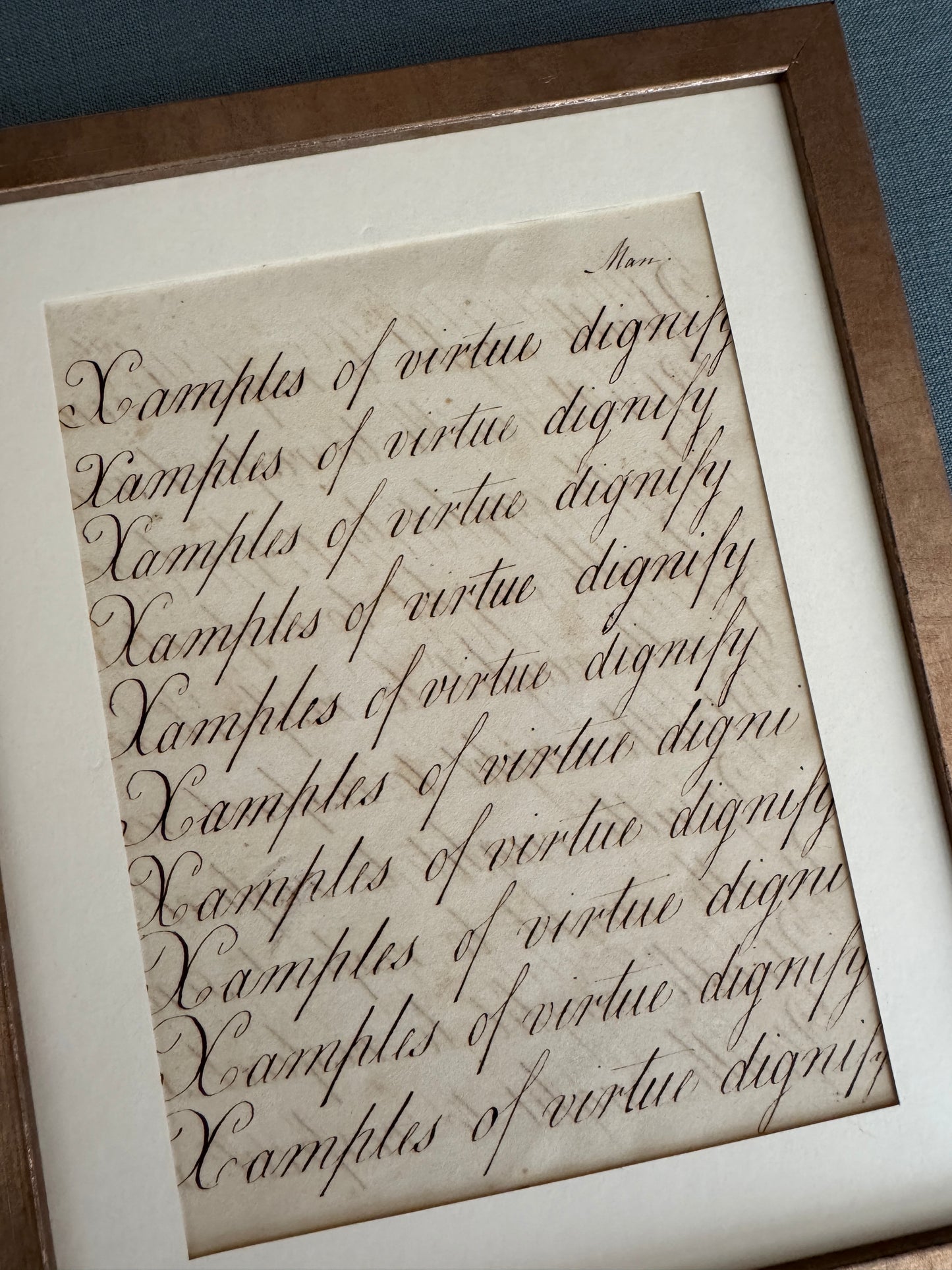"Youth Ought To Respect Seniority" Framed c19th Calligraphy