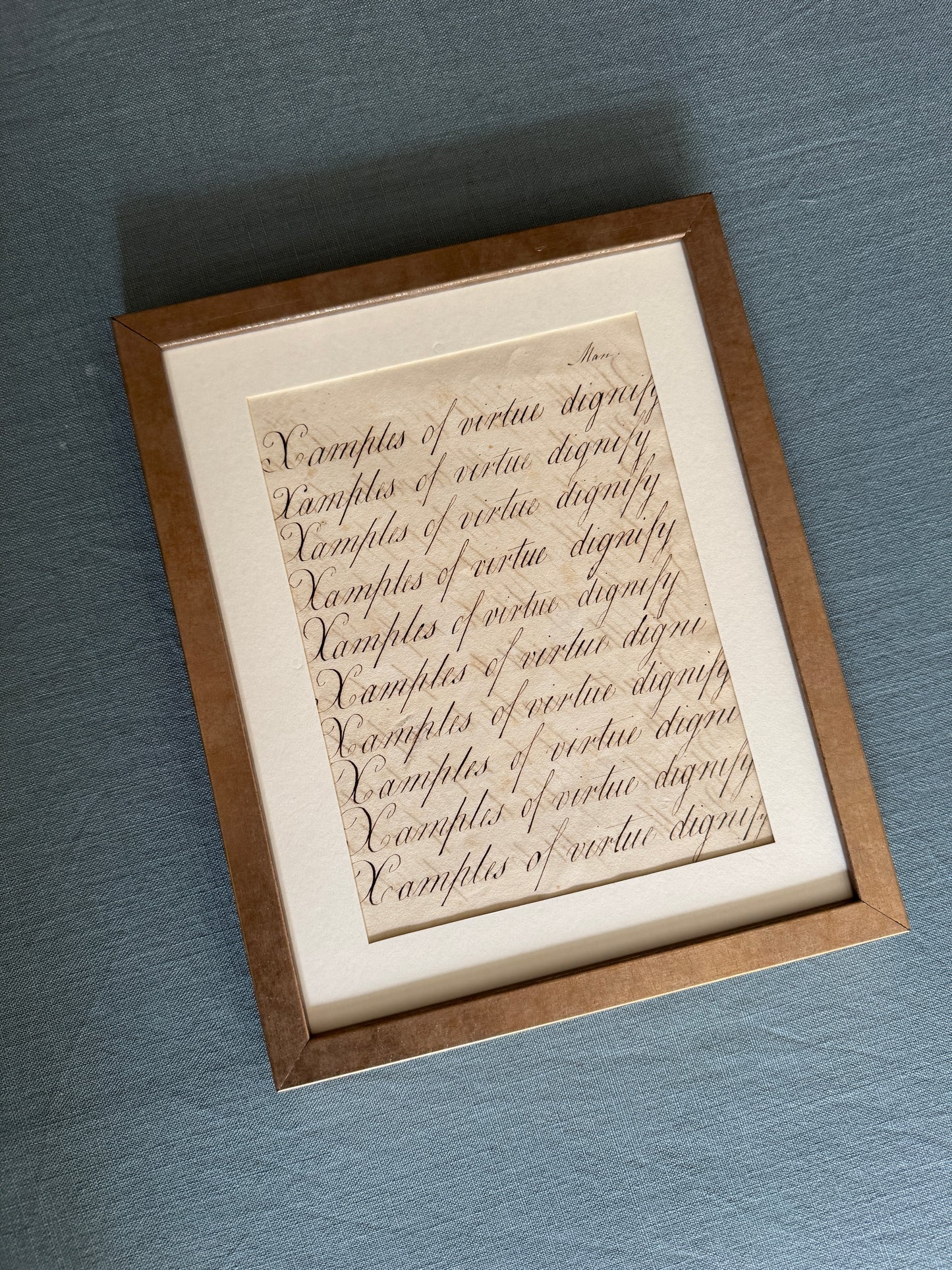 "Youth Ought To Respect Seniority" Framed c19th Calligraphy