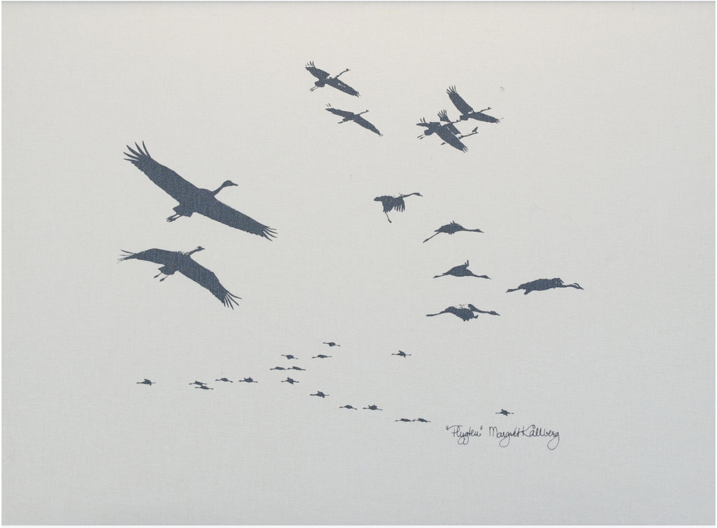 Flying Cranes Textile Print