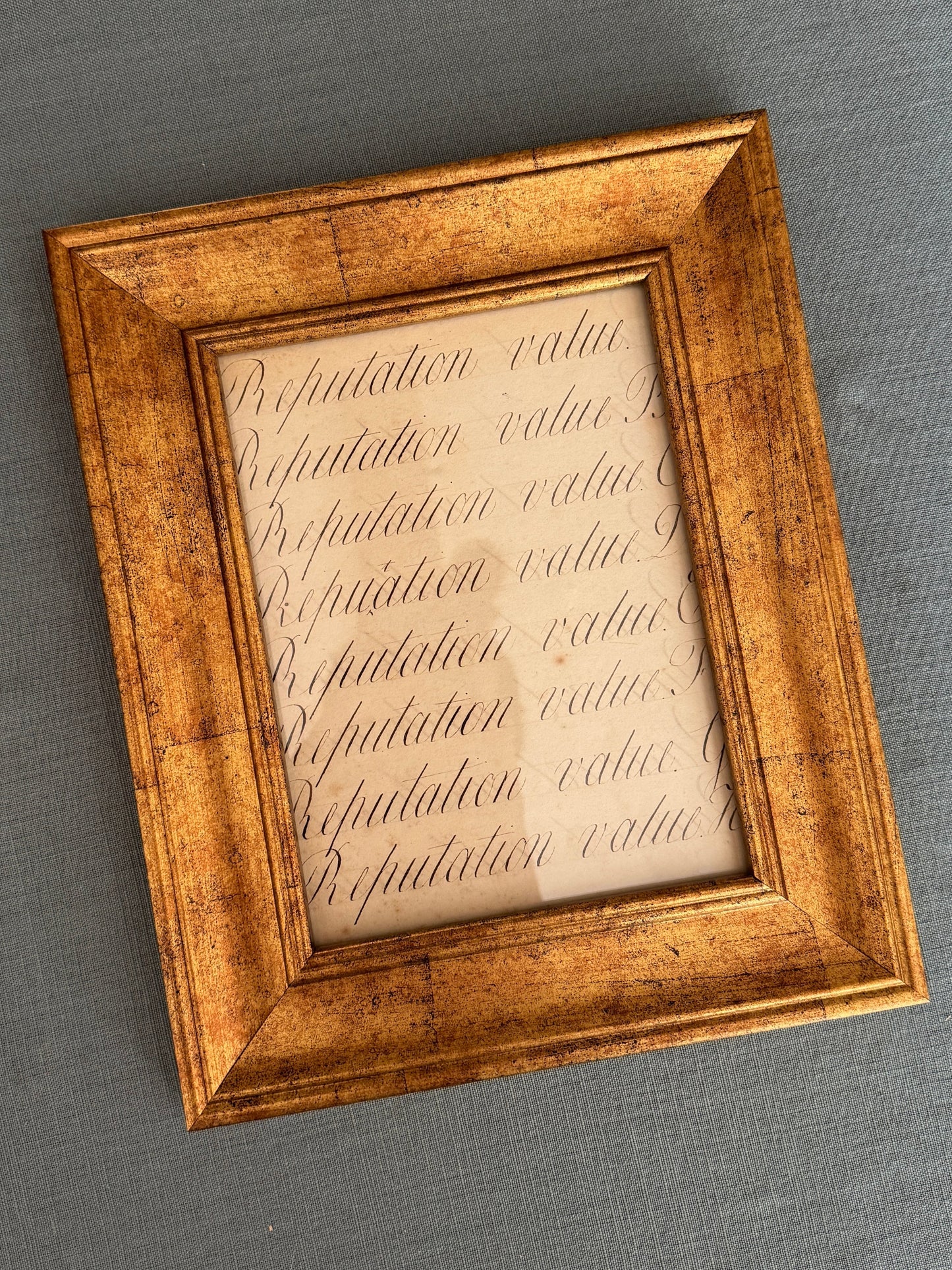 "Quarrel with None" Framed c19th Calligraphy