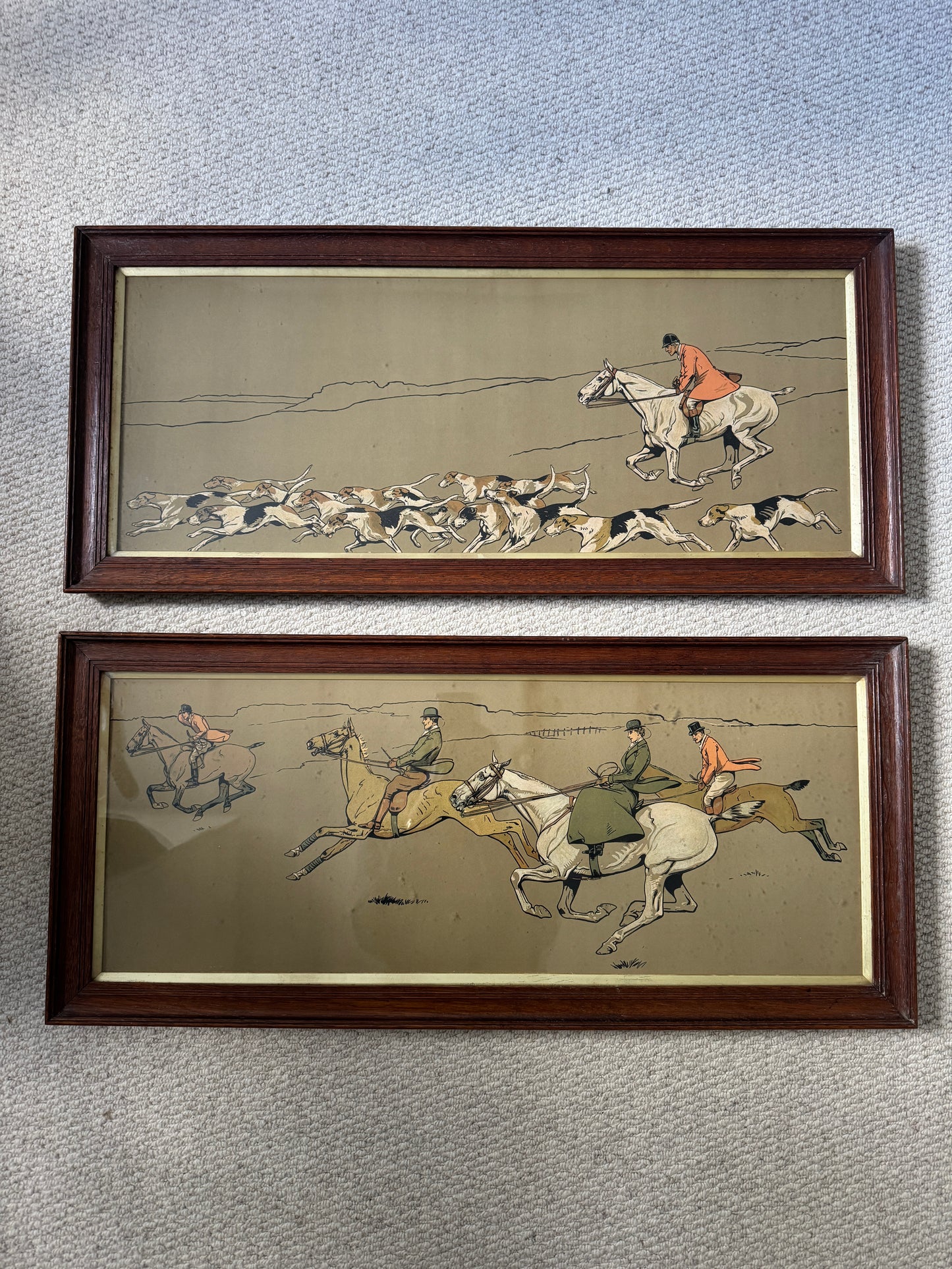 Pair of Original Cecil Aldin Chromolithograph Hunting Prints