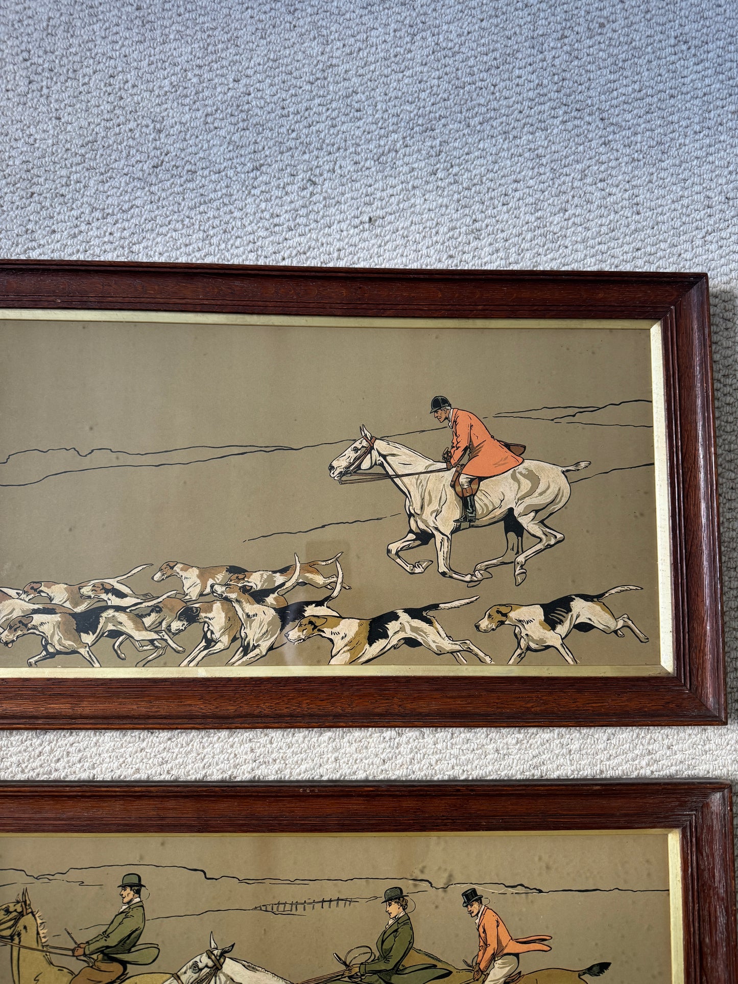 Pair of Original Cecil Aldin Chromolithograph Hunting Prints