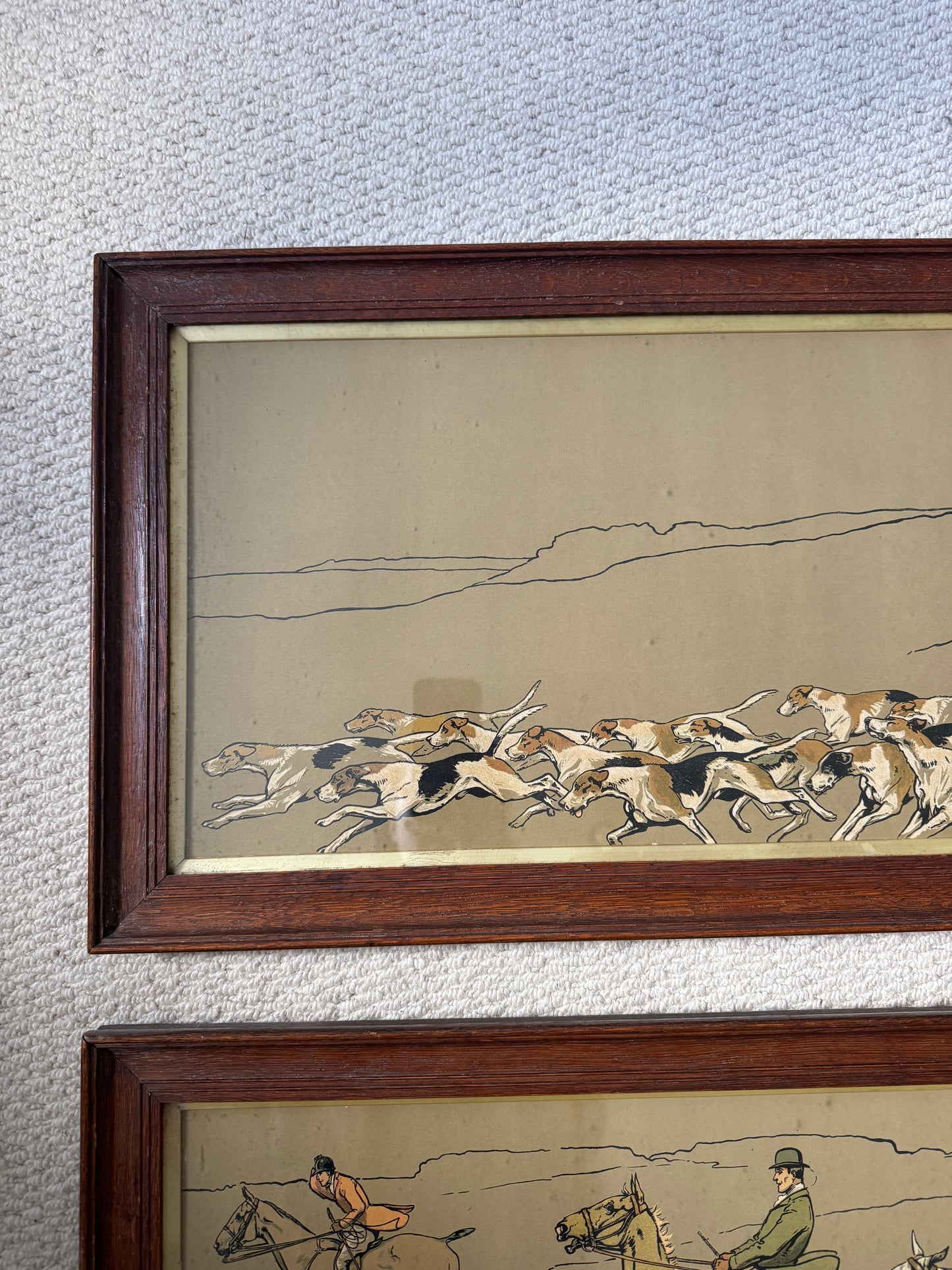 Pair of Original Cecil Aldin Chromolithograph Hunting Prints