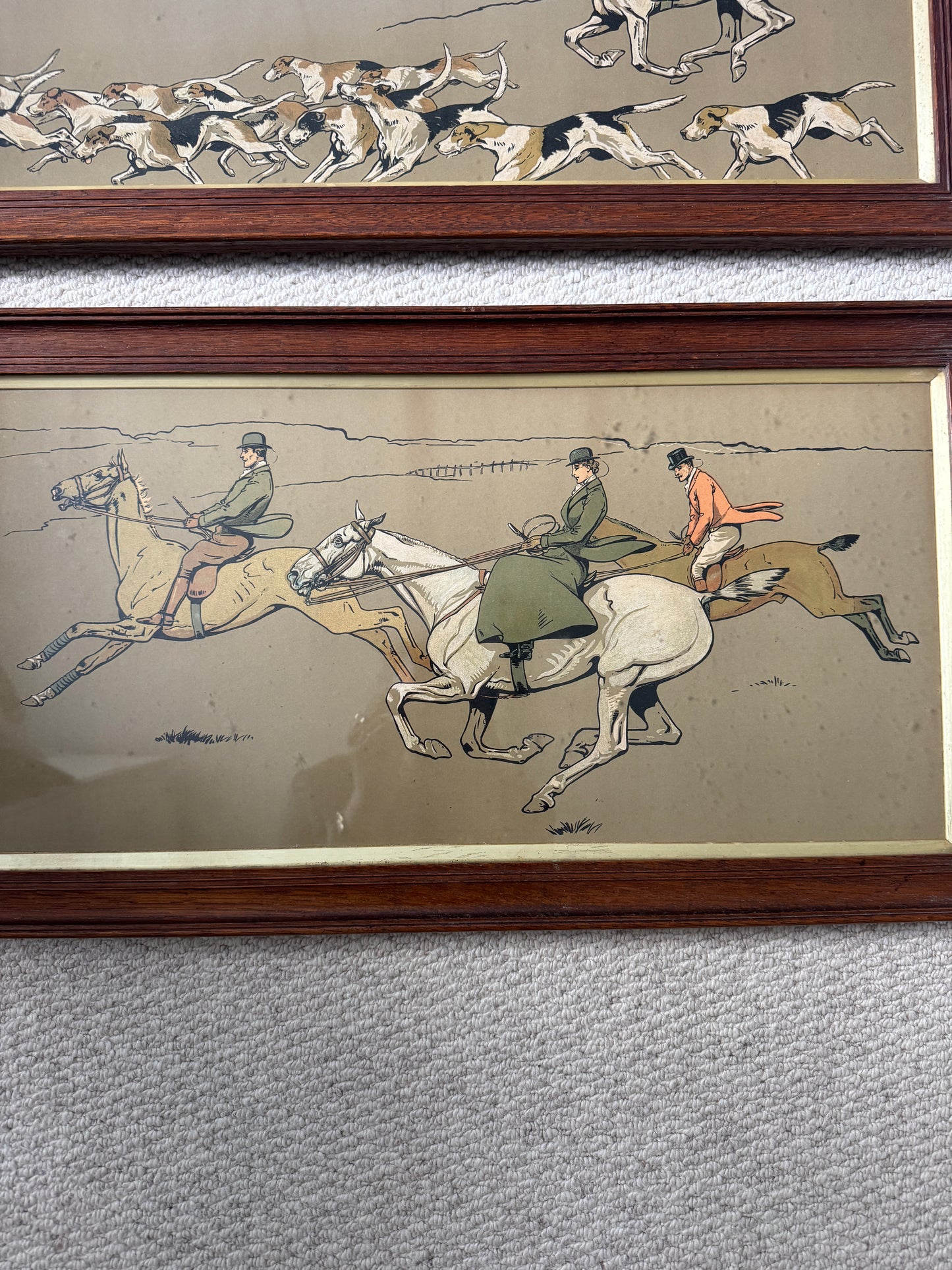 Pair of Original Cecil Aldin Chromolithograph Hunting Prints