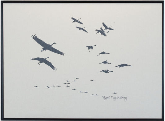 Flying Cranes Textile Print